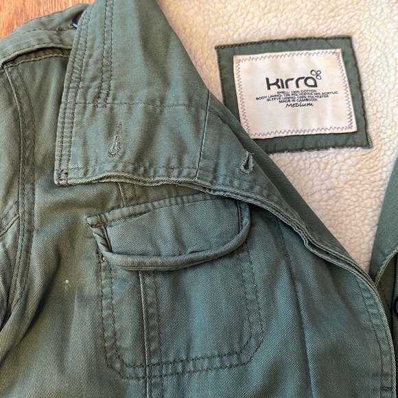 Kirra Army Green Utility Jacket with Sherpa Inside (M) - Picture 2 of 6